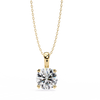 Gold Round Brilliant Diamond Four-Prong Solitaire Pendant