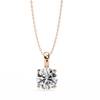 Round Solitaire Double Claw Prong Pendant