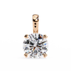 Rose Gold Round Brilliant Diamond Four-Prong Solitaire Pendant