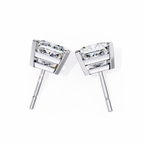 White Gold Princess-Cut Solitaire Diamond Stud Earrings