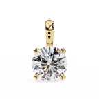 Round Solitaire Double Claw Prong Pendant