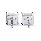 White Gold Princess-Cut Solitaire Diamond Stud Earrings