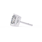 White Gold Princess-Cut Solitaire Diamond Stud Earrings