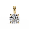 Round Solitaire Double Claw Prong Pendant