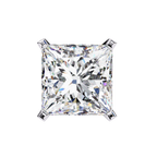 White Gold Princess-Cut Solitaire Diamond Stud Earrings