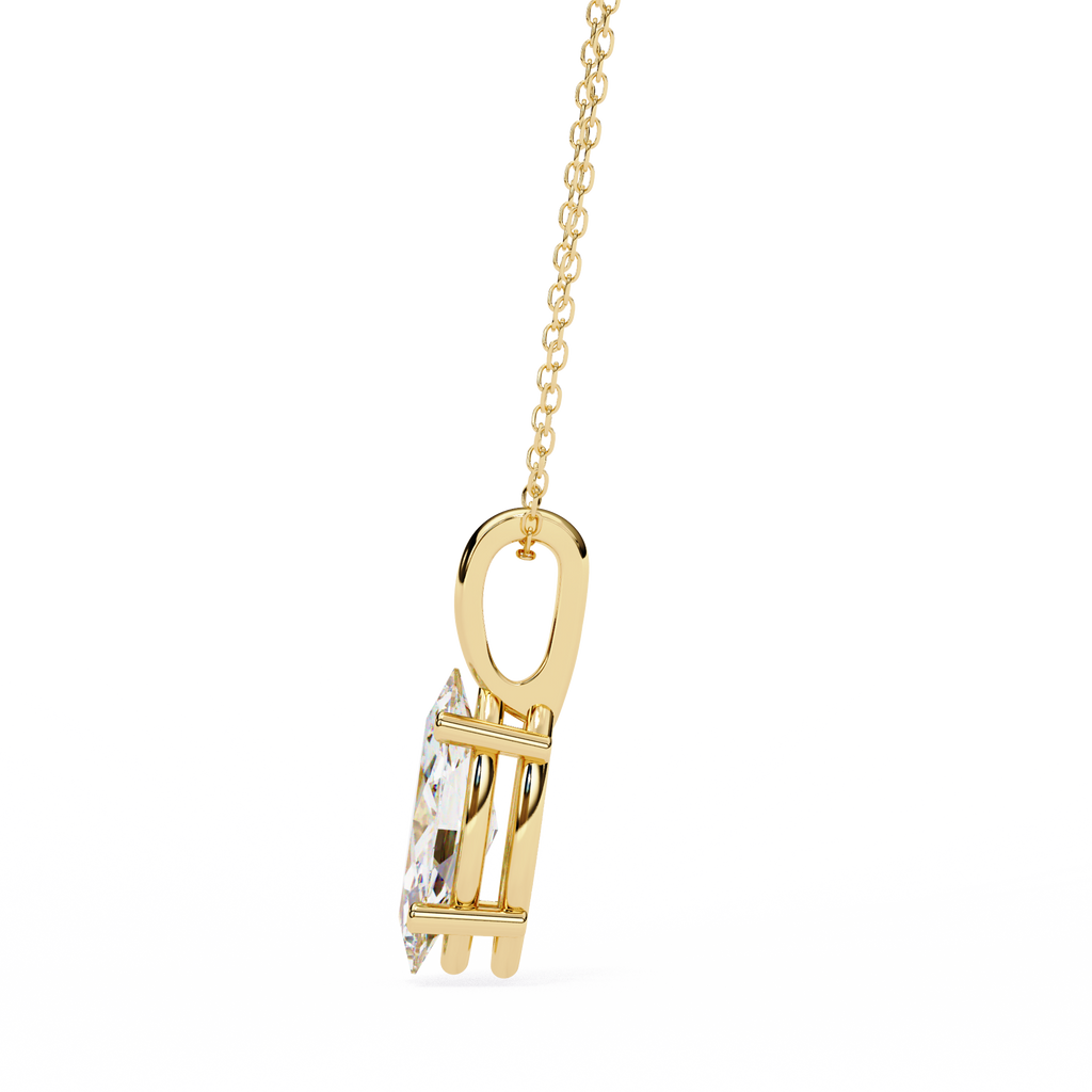 Yellow Gold Marquise Diamond Solitaire Pendant