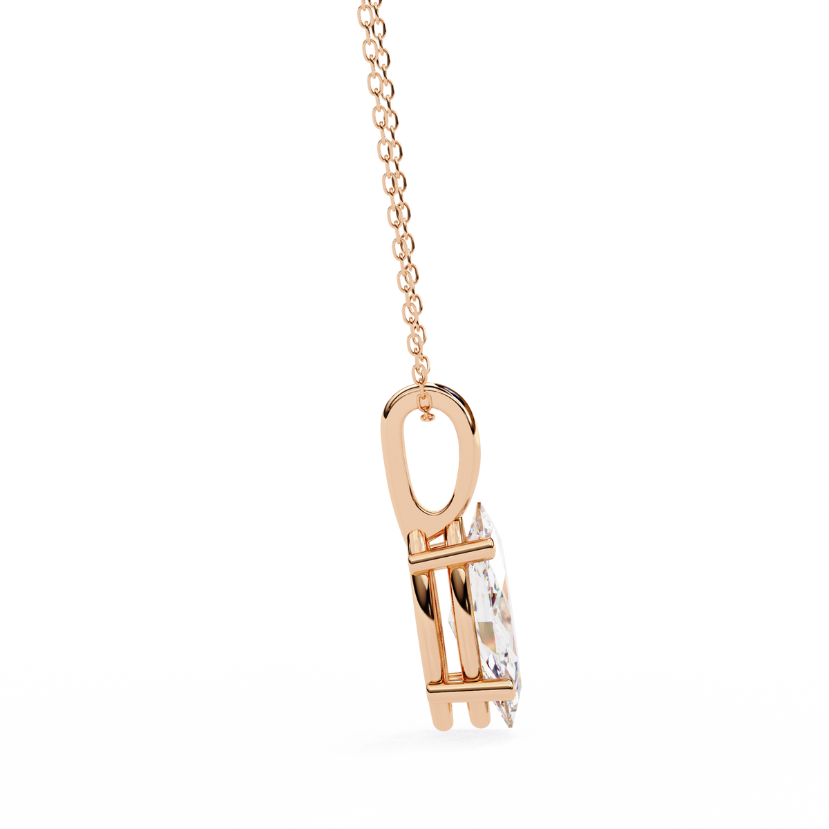Graceful Marquise Diamond Solitaire Pendant