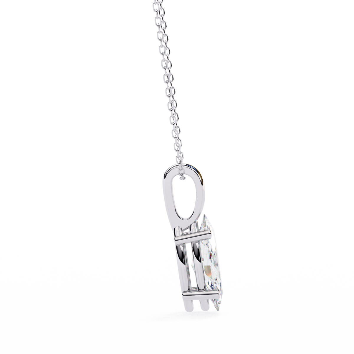 Graceful Marquise Diamond Solitaire Pendant