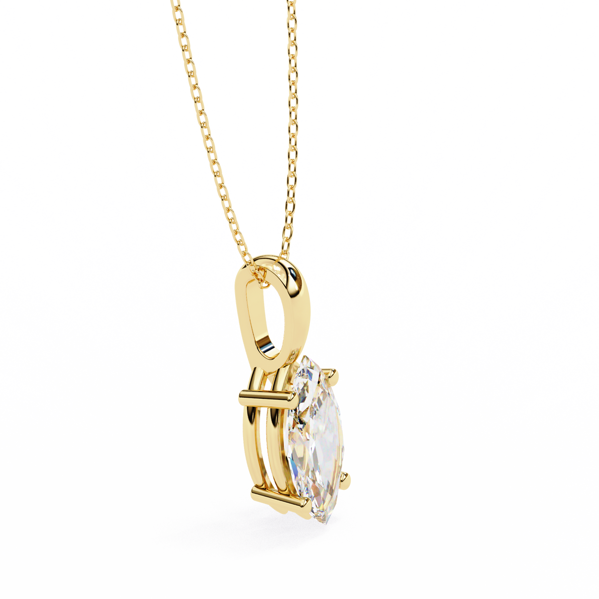 Graceful Marquise Diamond Solitaire Pendant
