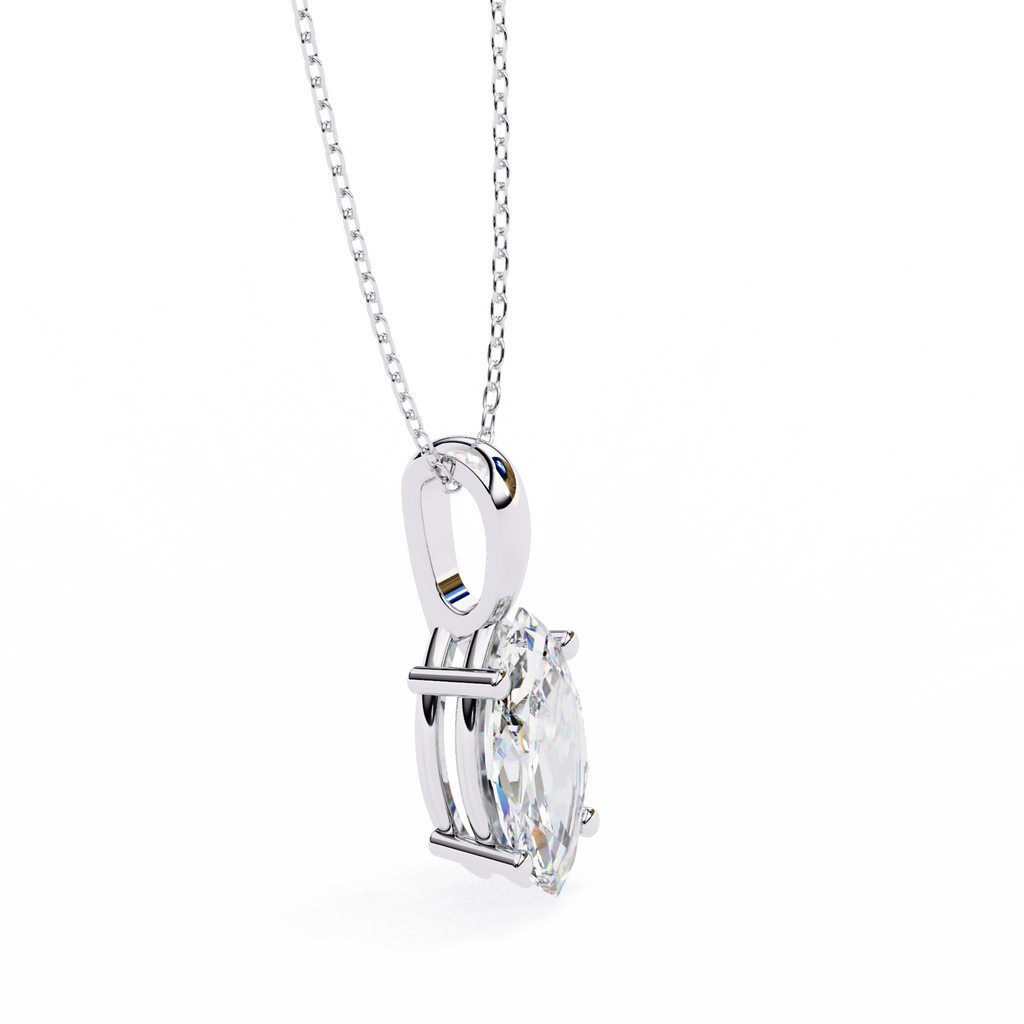Graceful Marquise Diamond Solitaire Pendant