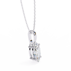 White Gold Vertical Marquise Solitaire Drop Pendant