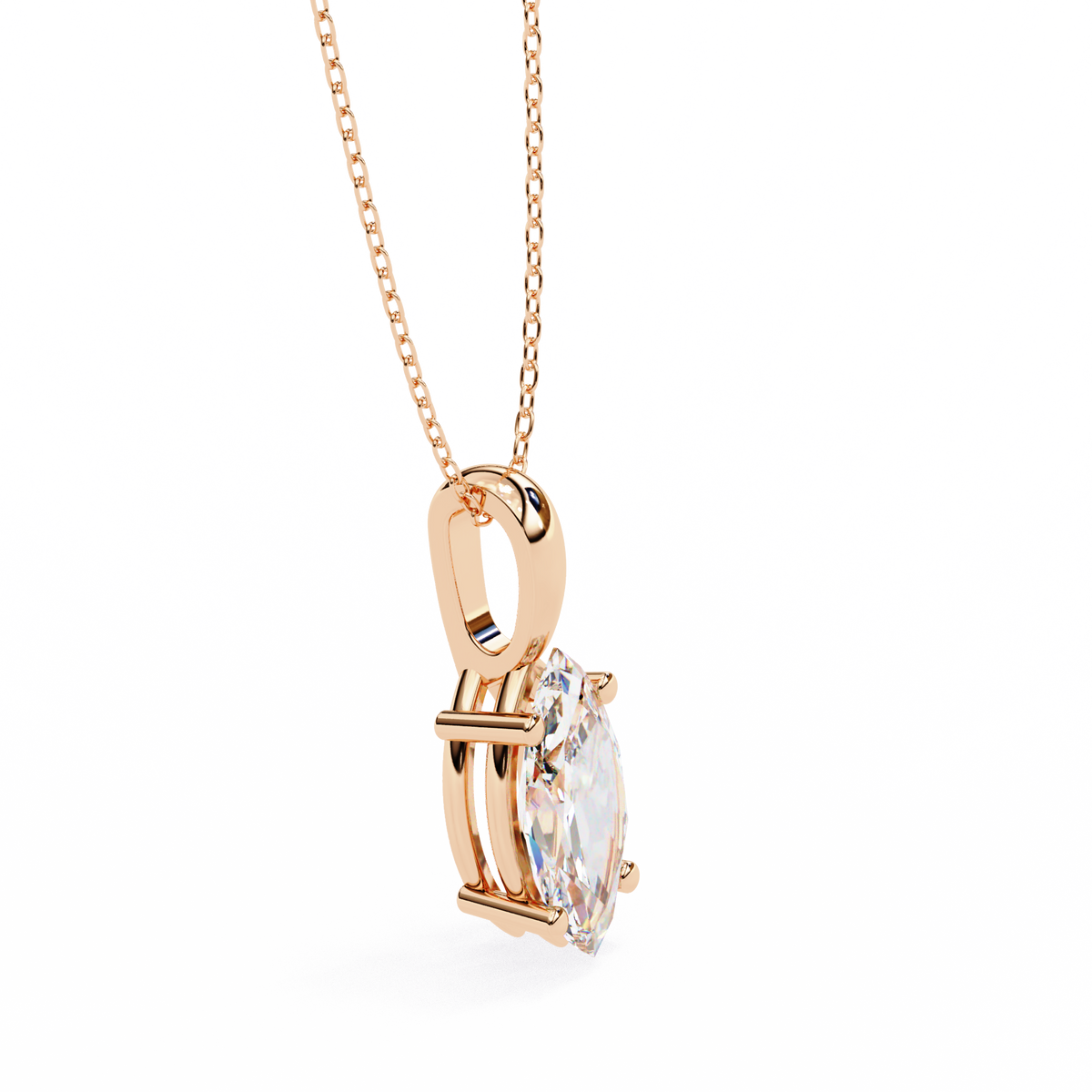Graceful Marquise Diamond Solitaire Pendant