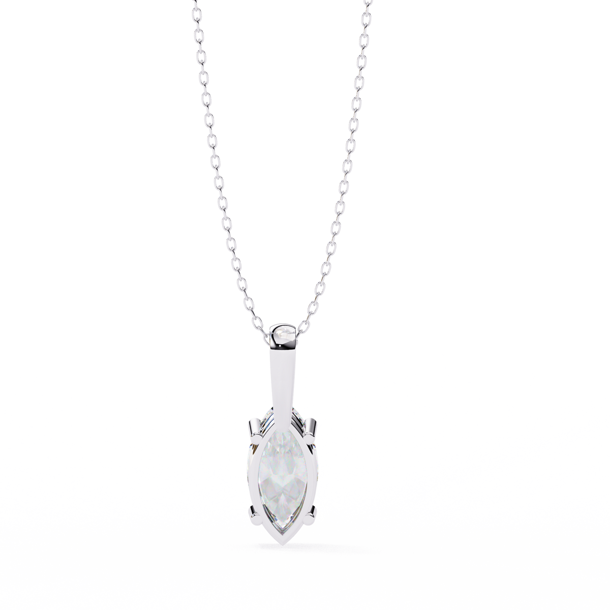 Graceful Marquise Diamond Solitaire Pendant