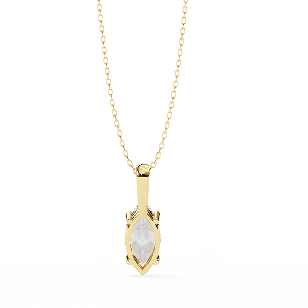 Gold Marquise Diamond Solitaire Pendant