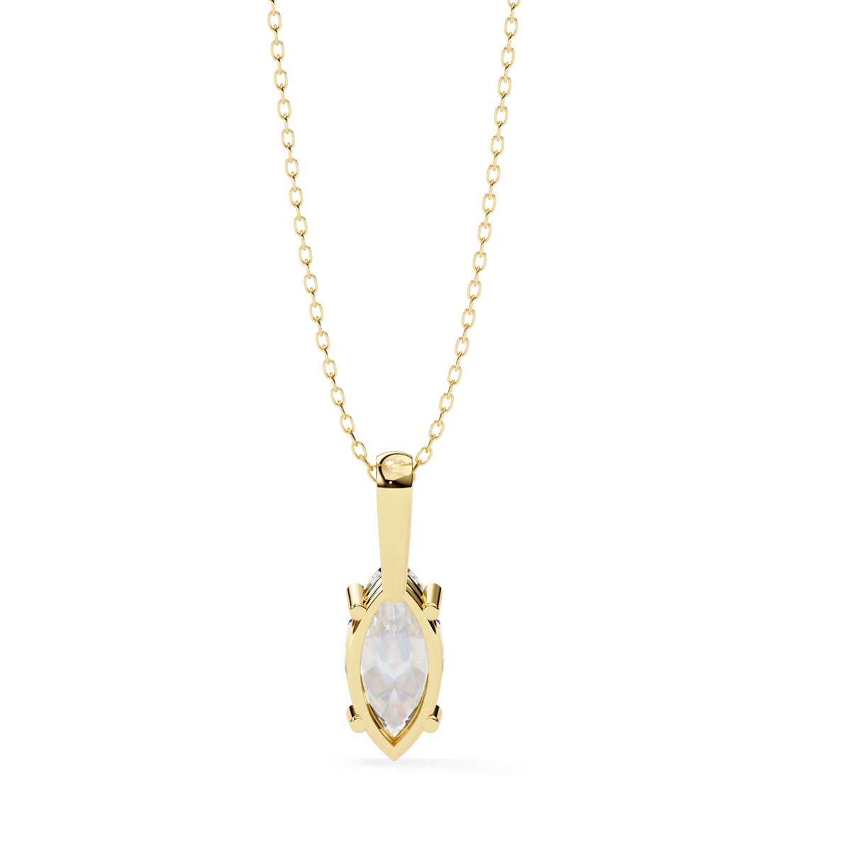 Graceful Marquise Diamond Solitaire Pendant