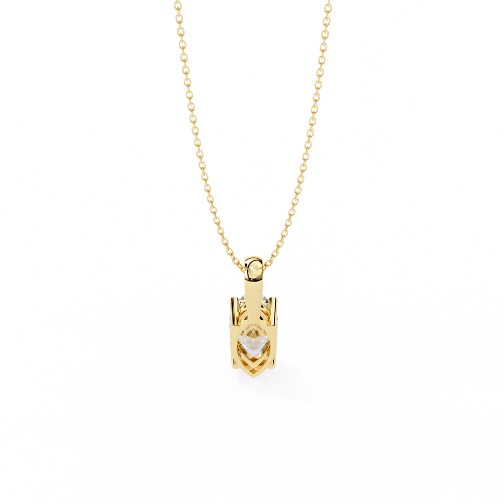 Yellow Gold Marquise Diamond Solitaire Pendant