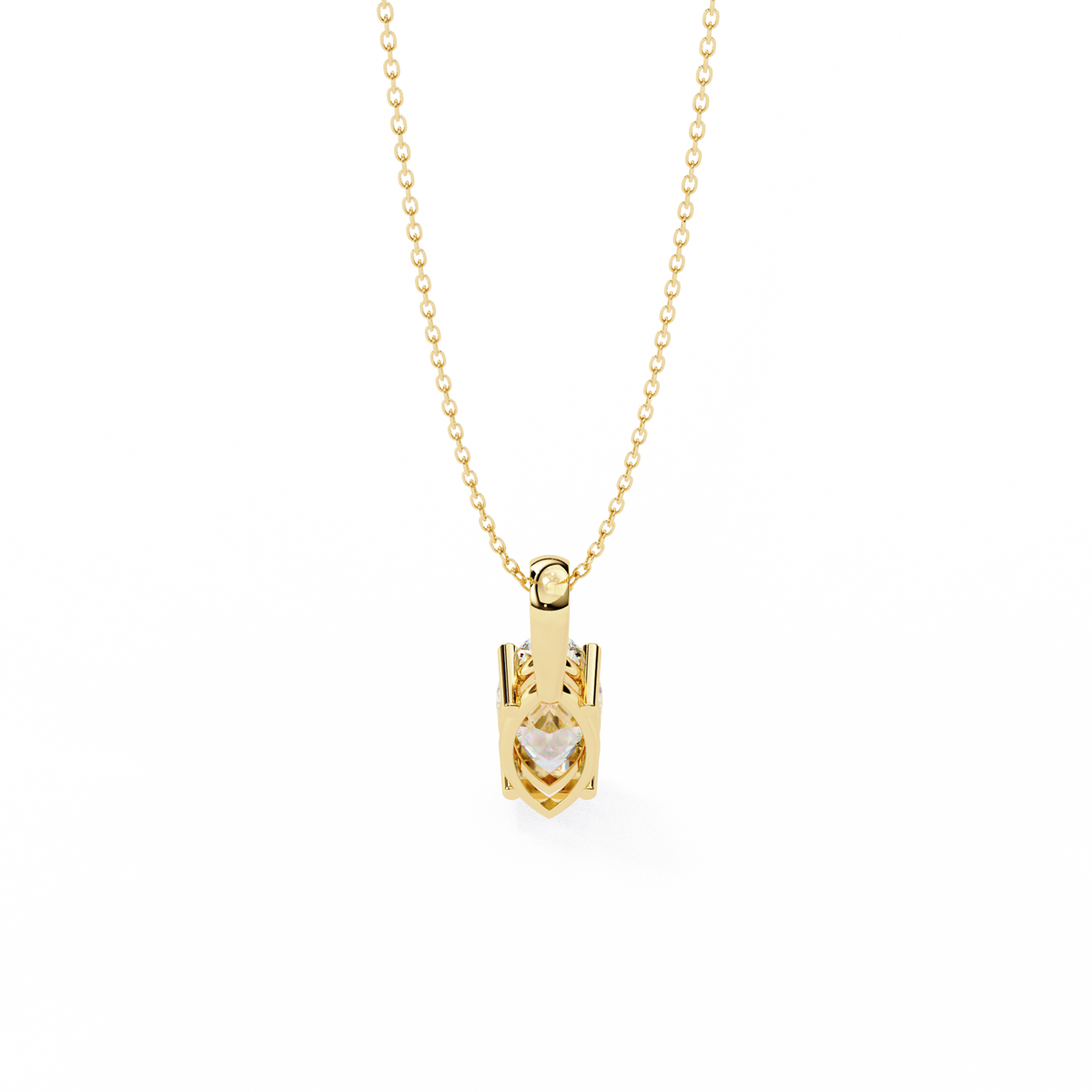 Yellow Gold Marquise Diamond Solitaire Pendant