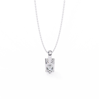 White Gold Vertical Marquise Solitaire Drop Pendant