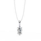 White Gold Vertical Marquise Solitaire Drop Pendant