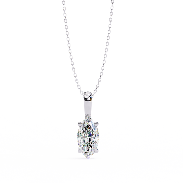 Graceful Marquise Diamond Solitaire Pendant