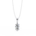 White Gold Vertical Marquise Solitaire Drop Pendant