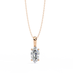 Rose Gold Marquise Diamond Solitaire Pendant