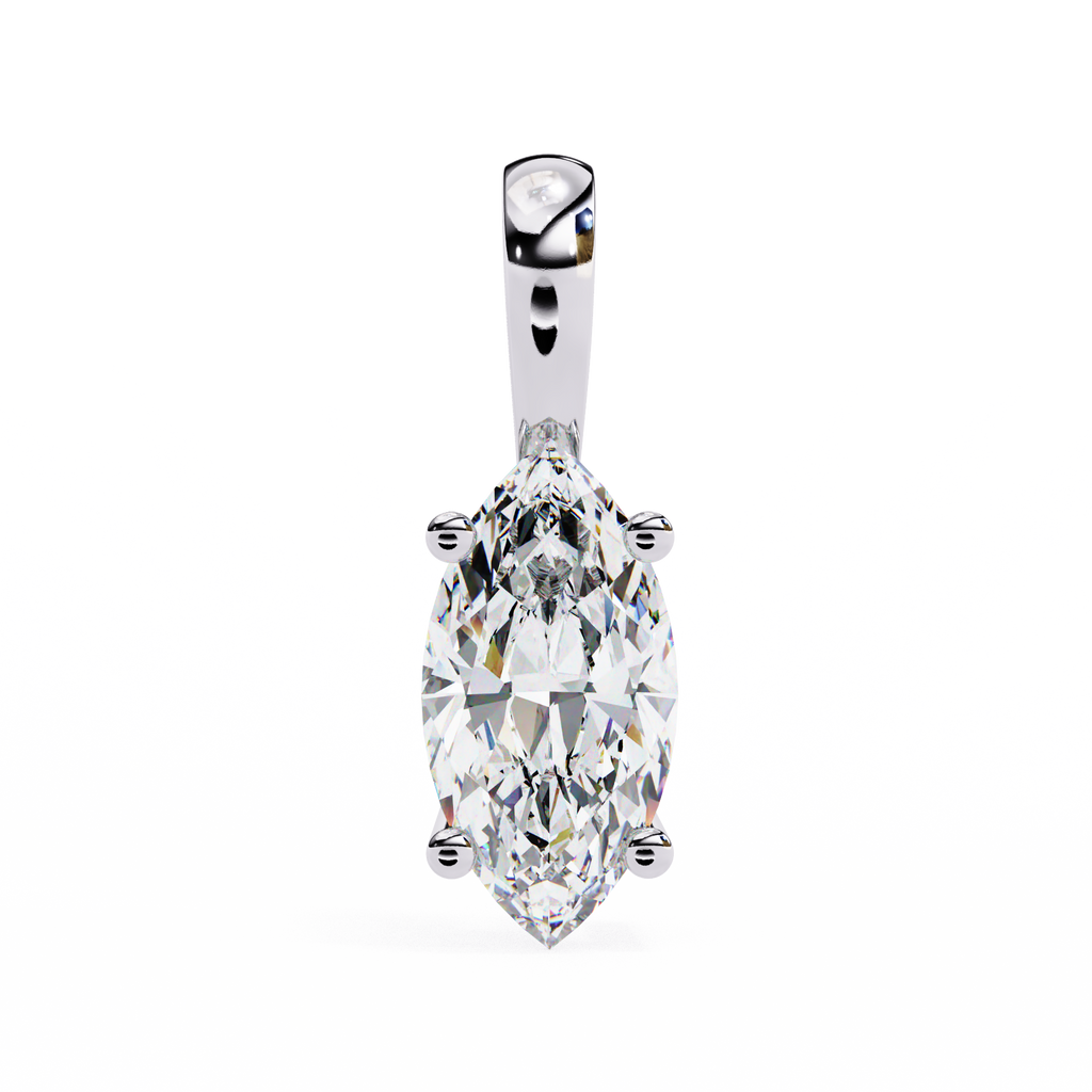 Graceful Marquise Diamond Solitaire Pendant