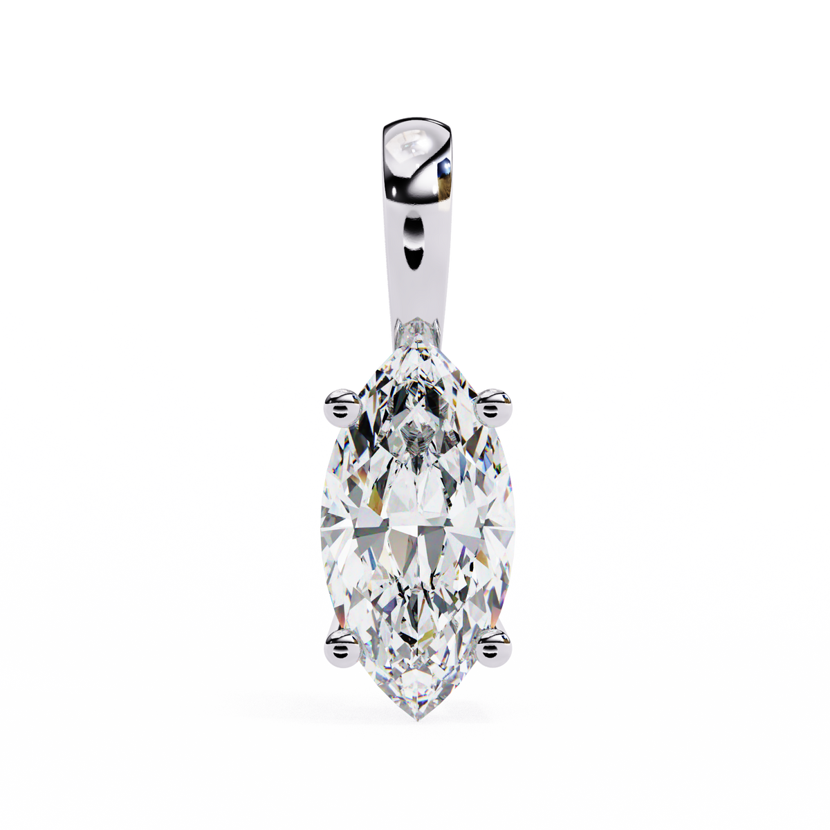 Graceful Marquise Diamond Solitaire Pendant