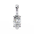 White Gold Vertical Marquise Solitaire Drop Pendant