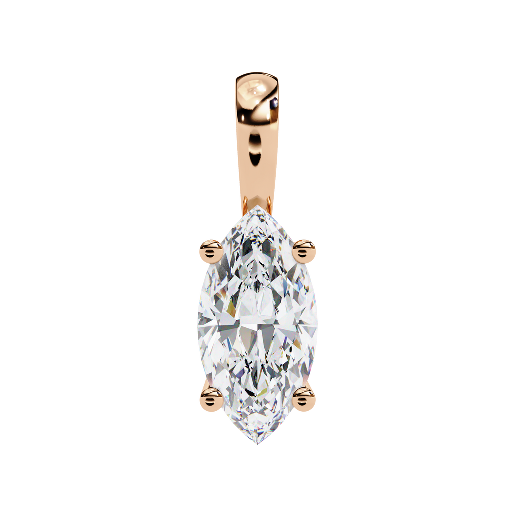 Graceful Marquise Diamond Solitaire Pendant