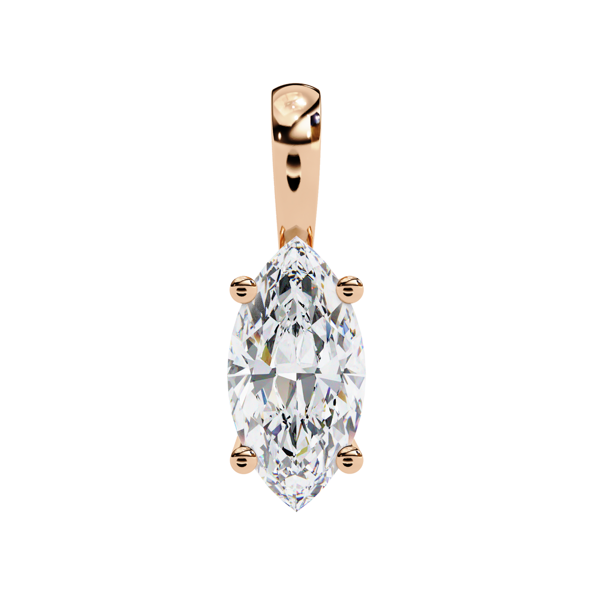 Graceful Marquise Diamond Solitaire Pendant