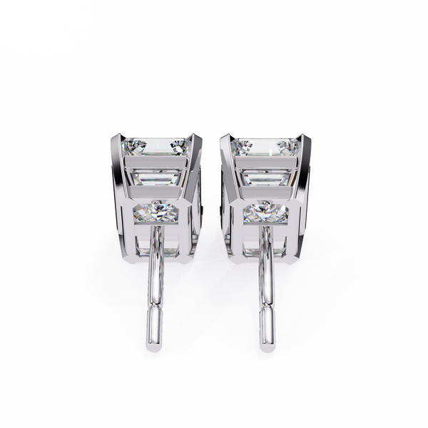Emerald Cut Diamond Stud Earrings