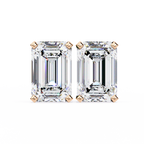 Emerald Cut Diamond Stud Earrings