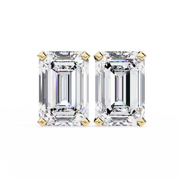 Emerald Cut Diamond Stud Earrings