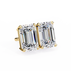 Emerald Cut Diamond Stud Earrings
