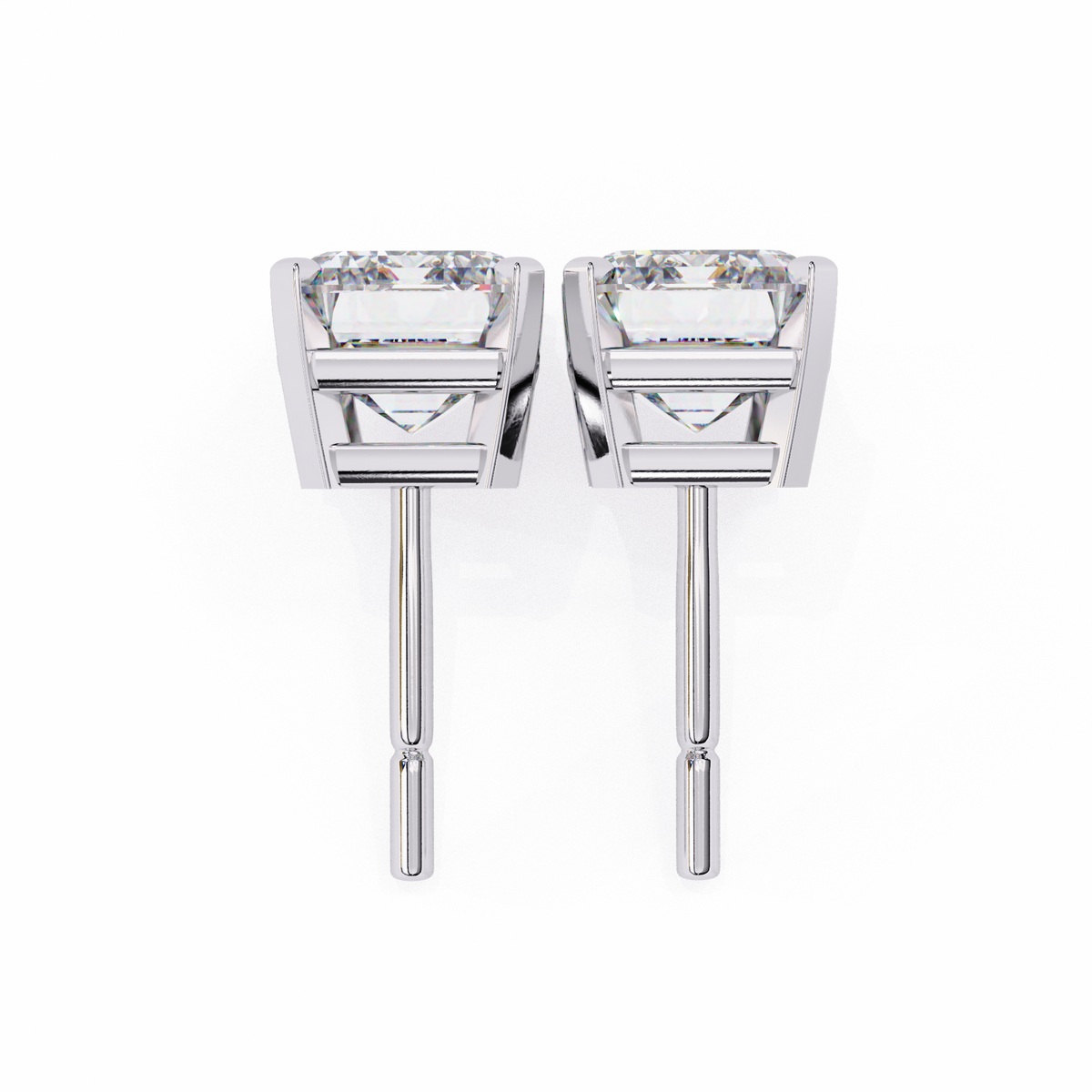 Emerald Cut Diamond Stud Earrings
