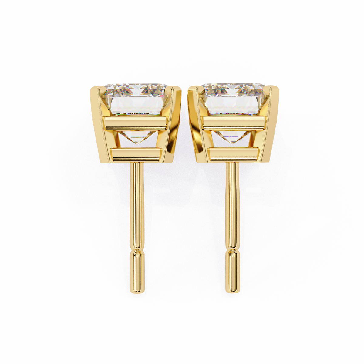 Emerald Cut Diamond Stud Earrings