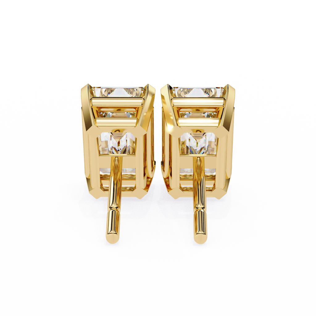 Emerald Cut Diamond Stud Earrings