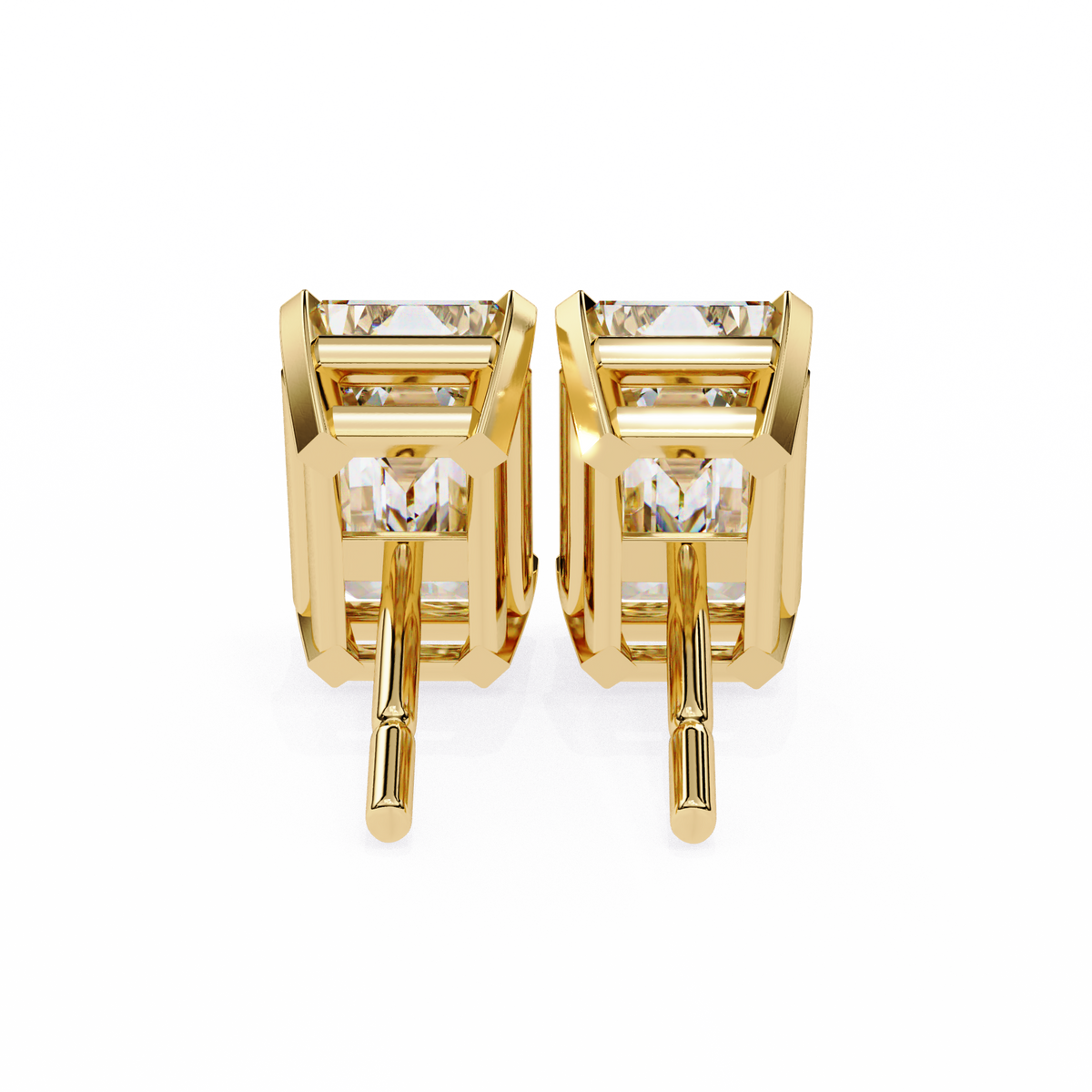 Emerald Cut Diamond Stud Earrings