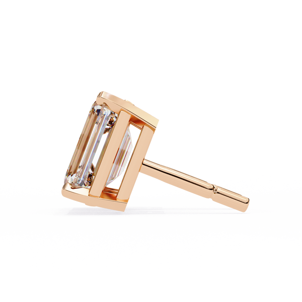 Emerald Cut Diamond Stud Earrings