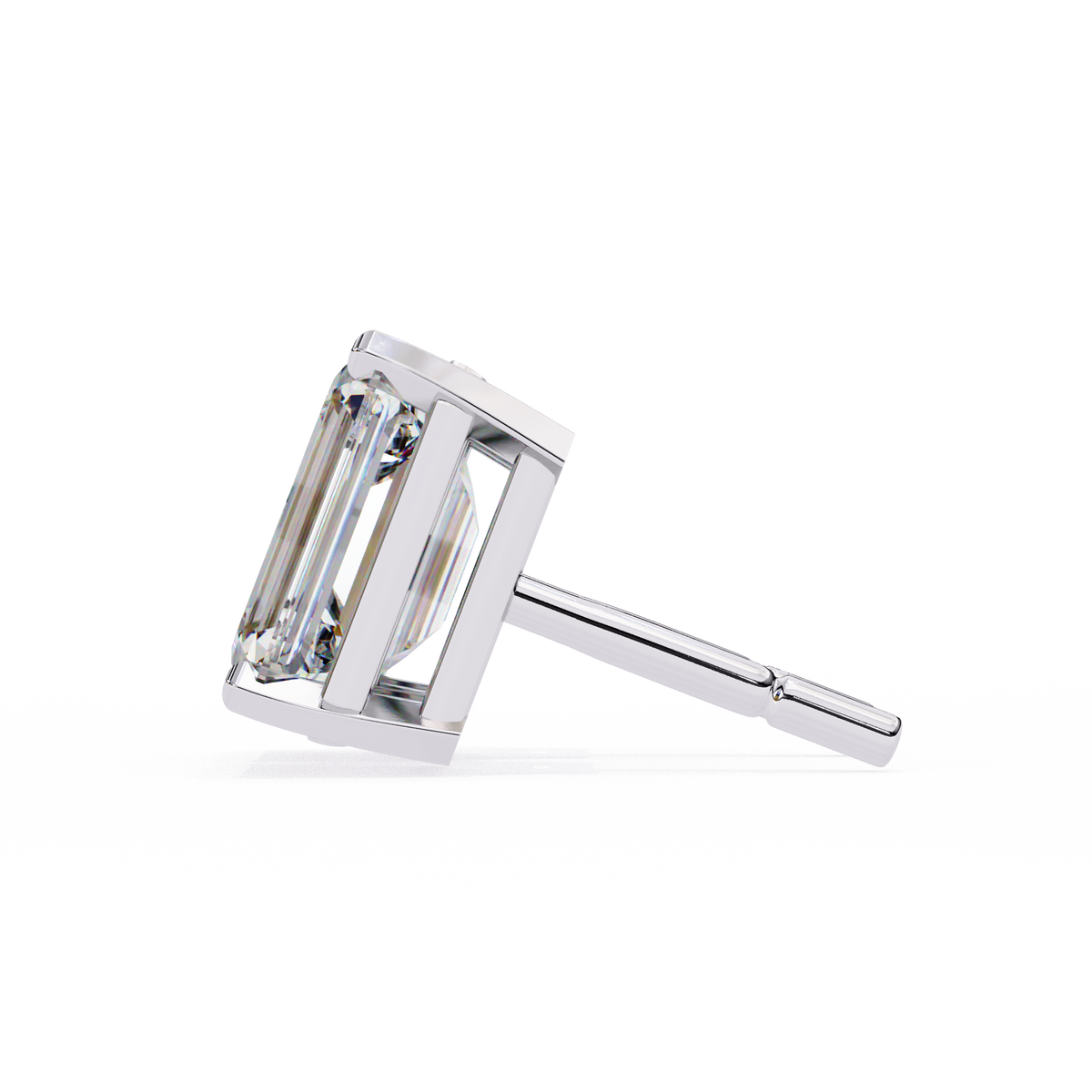 Emerald Cut Diamond Stud Earrings