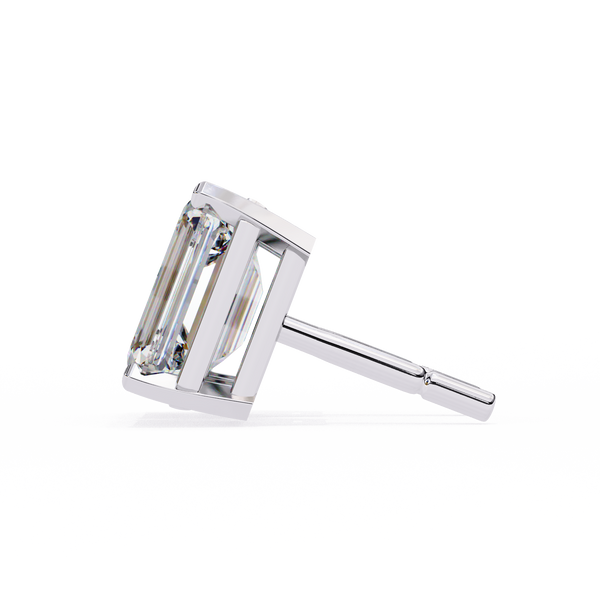 Emerald Cut Diamond Stud Earrings