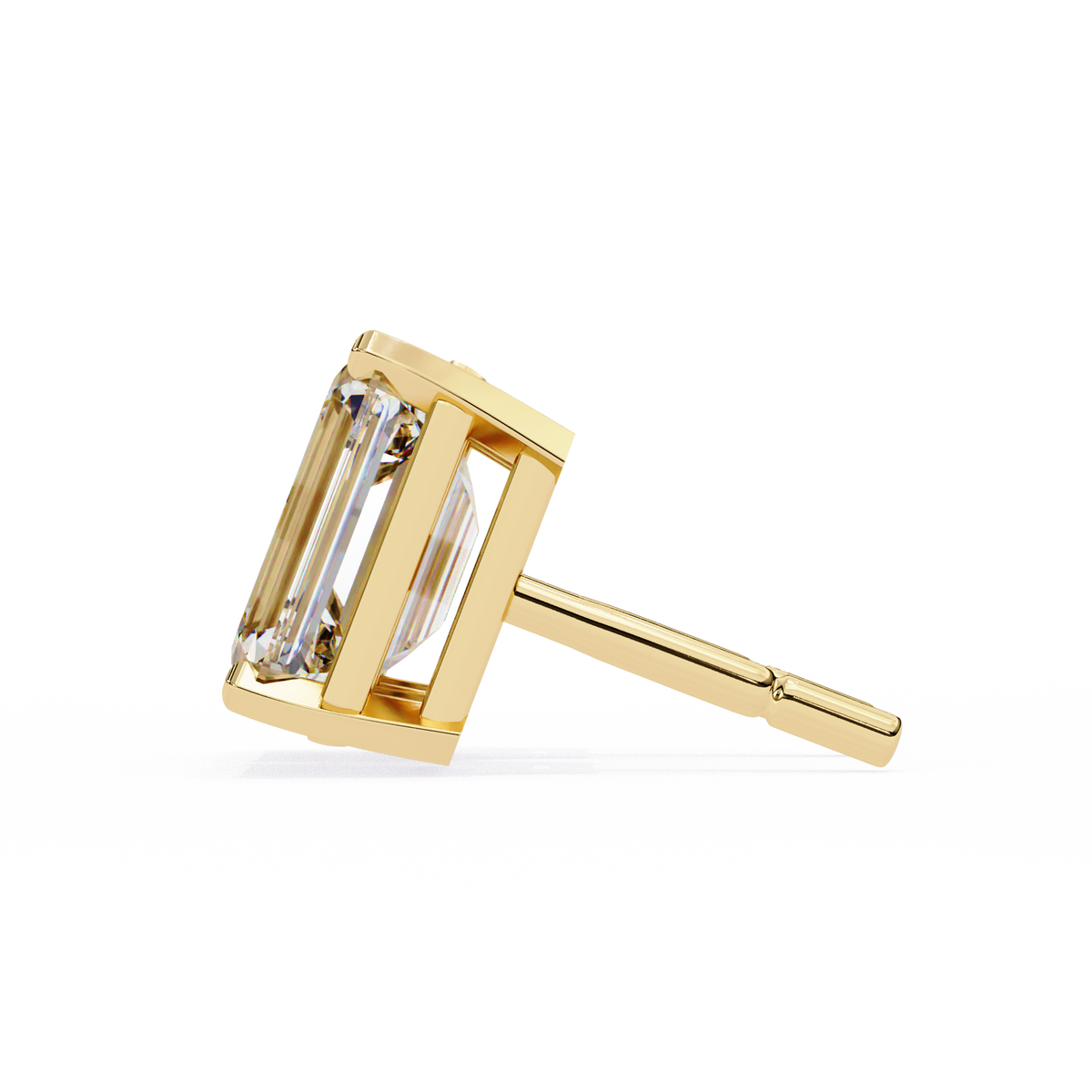 Emerald Cut Diamond Stud Earrings