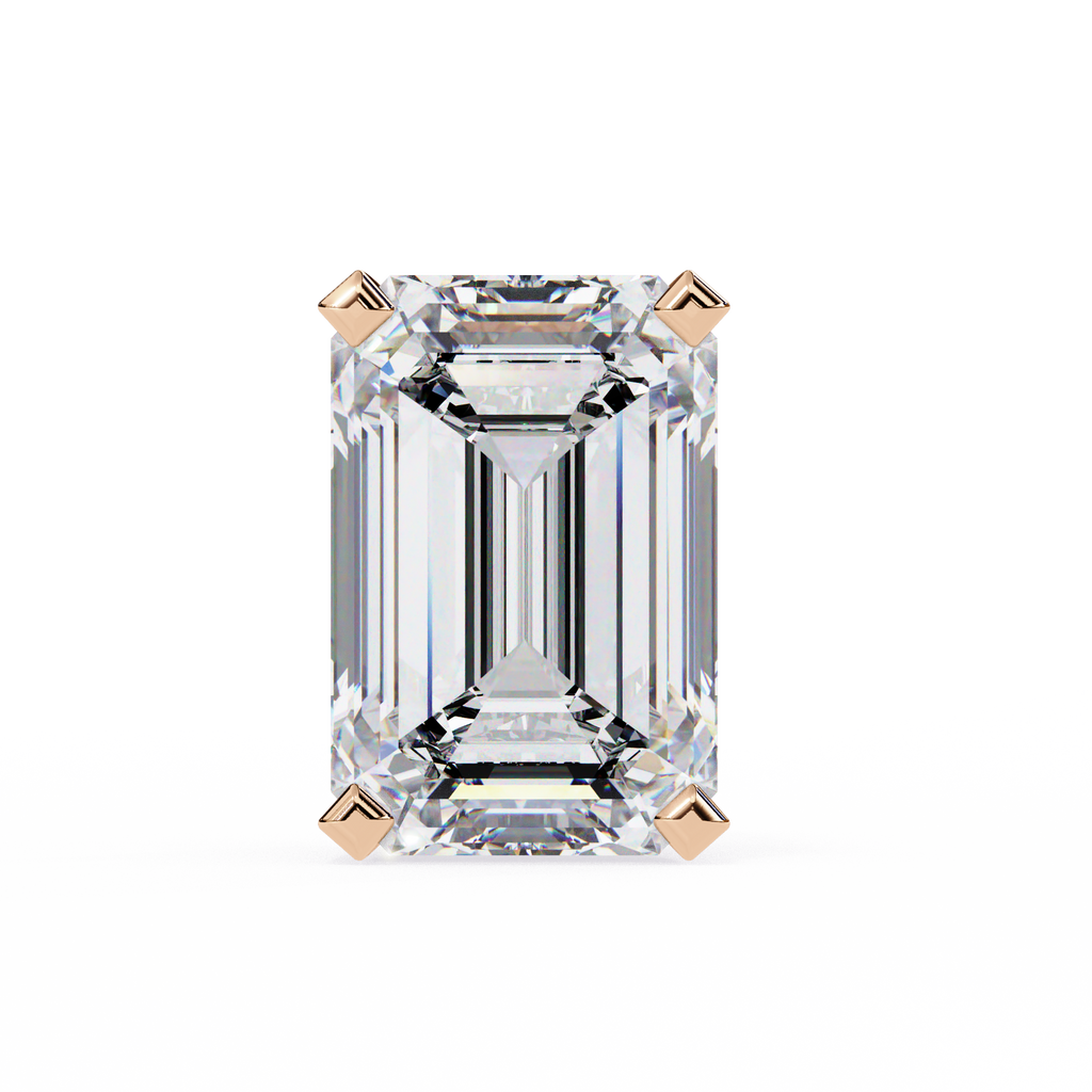 Emerald Cut Diamond Stud Earrings