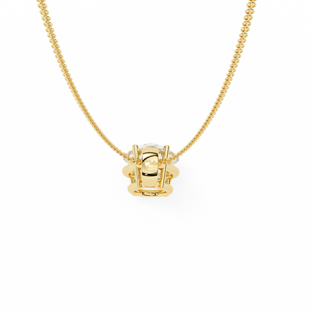 Yellow Gold Pear Cut Diamond Solitaire Pendant
