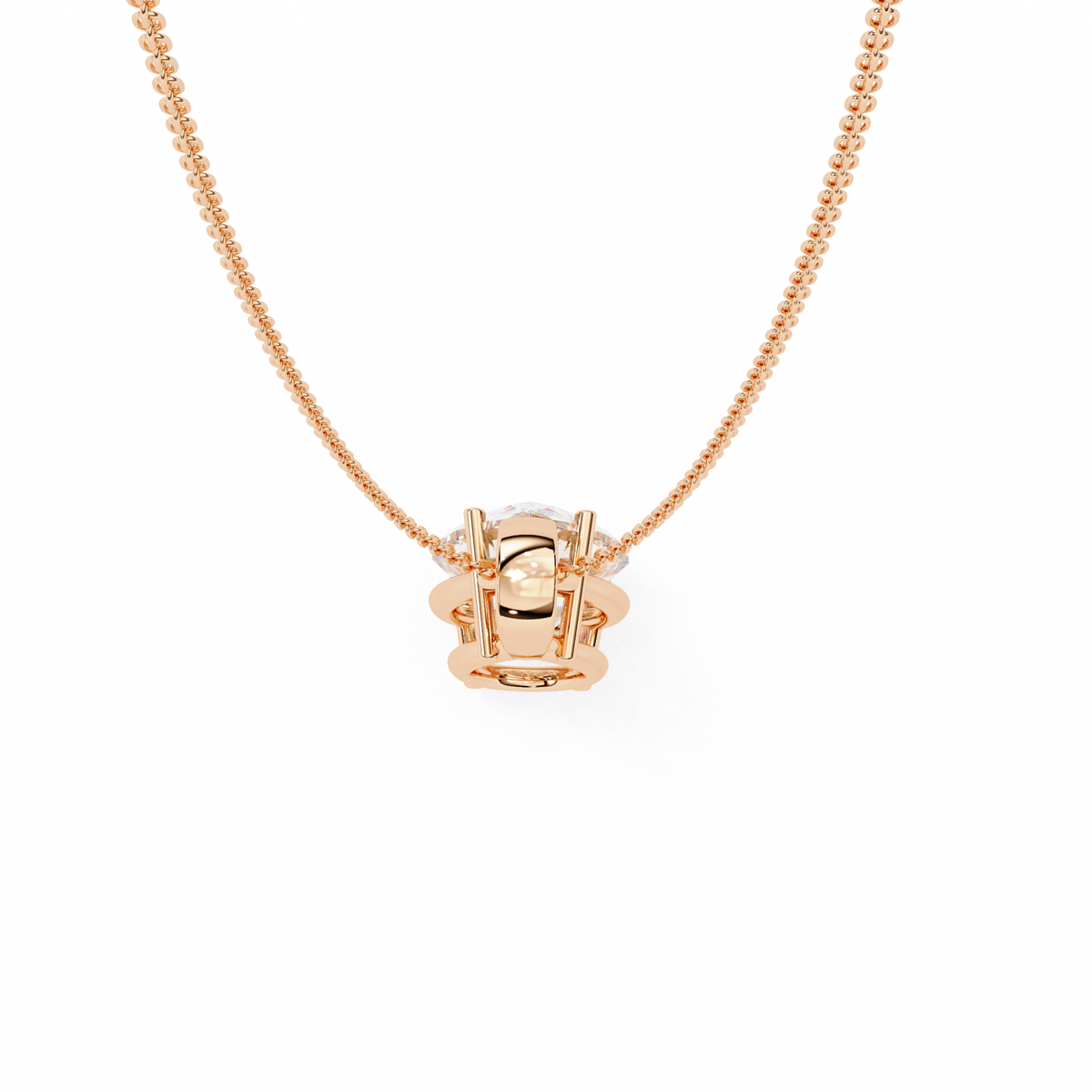 Rose Gold Pear Cut Diamond Solitaire Pendant