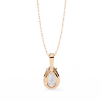 Rose Gold Pear Cut Diamond Solitaire Pendant
