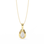 Yellow Gold Pear Cut Diamond Solitaire Pendant