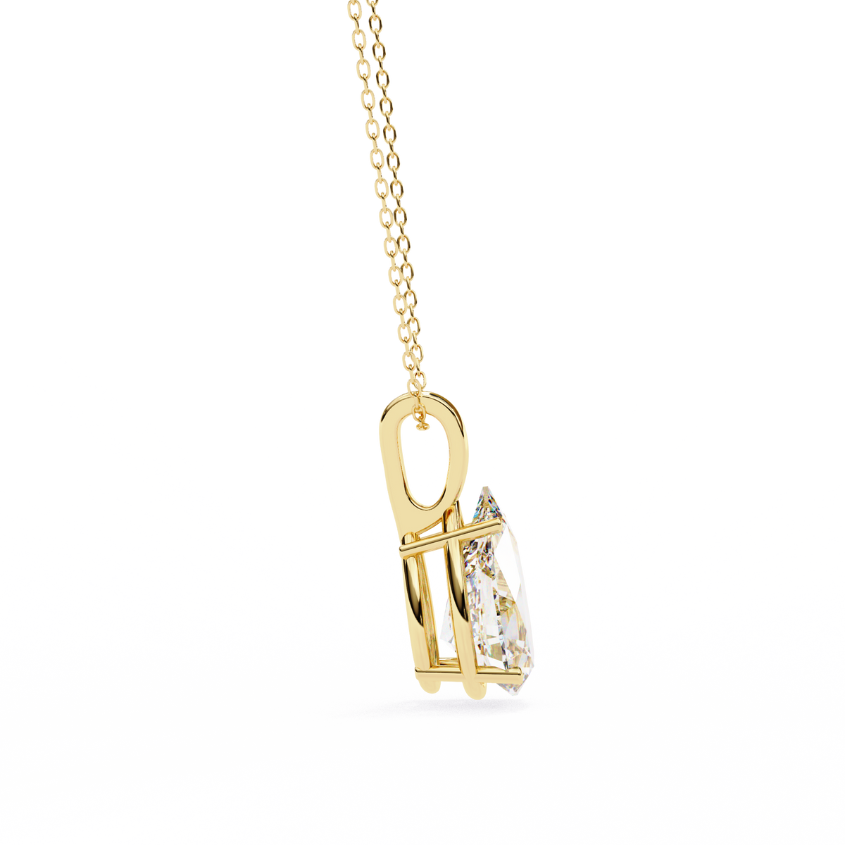 Pear Cut Diamond Solitaire Pendant