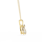 Yellow Gold Pear Cut Diamond Solitaire Pendant